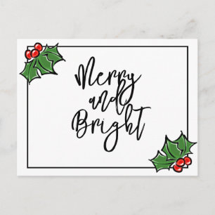 Holly-Blätter, Holly-Beeren, lustige Ferienmuster  Postkarte