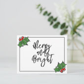 Holly-Blätter, Holly-Beeren, lustige Urlaubsmuster Postkarte (Stehend Vorderseite)