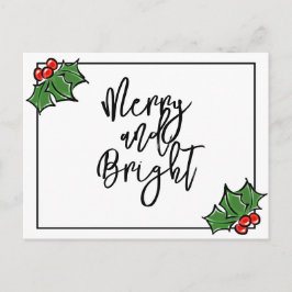 Holly-Blätter, Holly-Beeren, lustige Urlaubsmuster Postkarte