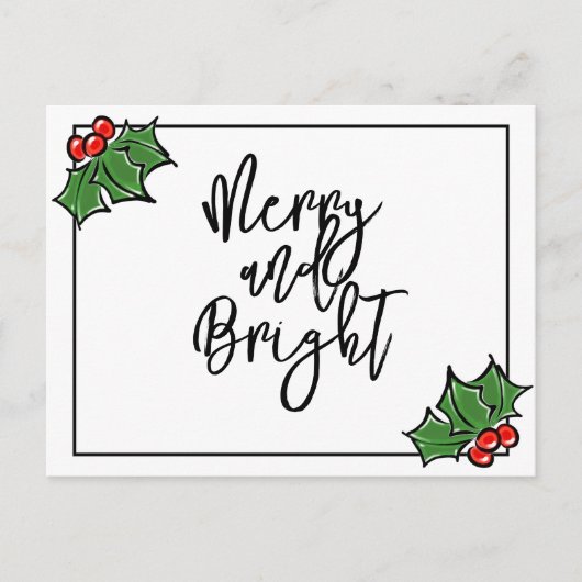 Holly-Blätter, Holly-Beeren, lustige Urlaubsmuster Postkarte (Vorderseite)