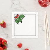 Holly-Blätter, Holly-Beeren, lustige Urlaubsmuster Serviette (Beispiel)
