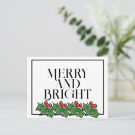 Holly-Blätter, Holly-Beeren, lustiger Urlaub Postk Postkarte