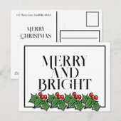 Holly-Blätter, Holly-Beeren, lustiger Urlaub Postk Postkarte (Vorne/Hinten)