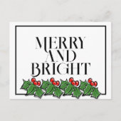 Holly-Blätter, Holly-Beeren, lustiger Urlaub Postk Postkarte (Vorderseite)