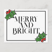 Holly-Blätter, Holly-Beeren, lustiger Urlaub Postk Postkarte (Vorderseite)