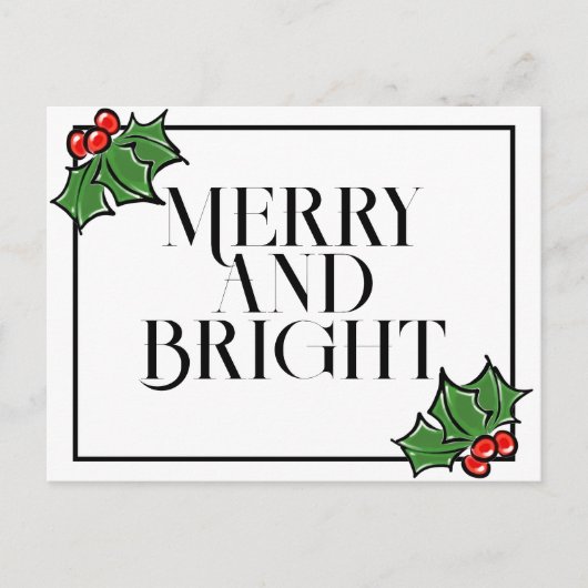 Holly-Blätter, Holly-Beeren, lustiger Urlaub Postk Postkarte (Vorderseite)