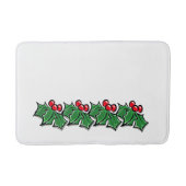 Holly-Blätter, Holly-Beeren, Weihnachtskranz Badematte (Vorderseite)