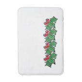 Holly-Blätter, Holly-Beeren, Weihnachtskranz Badematte (Vorderseite Vertikal)