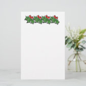 Holly-Blätter, Holly-Beeren, Weihnachtskranz Briefpapier (Stehend Vorderseite)