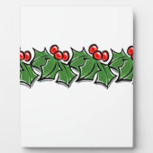 Holly-Blätter, Holly-Beeren, Weihnachtskranz Fotoplatte (Vorderseite)