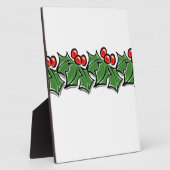 Holly-Blätter, Holly-Beeren, Weihnachtskranz Fotoplatte (Seite)