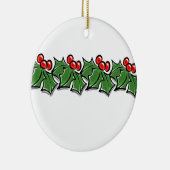 Holly-Blätter, Holly-Beeren, Weihnachtskranz Keramik Ornament (Rechts)