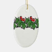 Holly-Blätter, Holly-Beeren, Weihnachtskranz Keramik Ornament (Rechts)