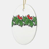 Holly-Blätter, Holly-Beeren, Weihnachtskranz Keramik Ornament (Links)
