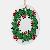 Holly-Blätter, Holly-Beeren, Weihnachtskranz Keramik Ornament (Rechts)