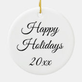 Holly-Blätter, Holly-Beeren, Weihnachtskranz Keramik Ornament (Hinten)