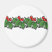 Holly-Blätter, Holly-Beeren, Weihnachtskranz Magnet (Vorne)