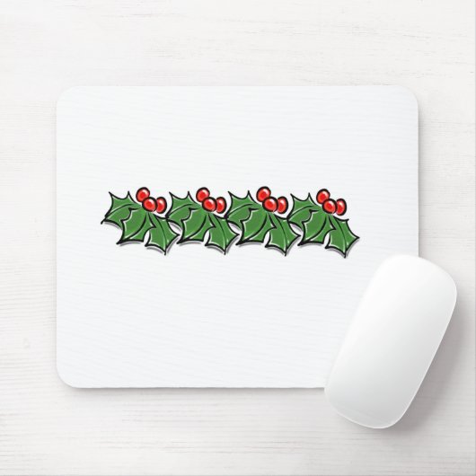 Holly-Blätter, Holly-Beeren, Weihnachtskranz Mousepad (Mit Mouse)