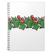 Holly-Blätter, Holly-Beeren, Weihnachtskranz Notizblock (Vorderseite)