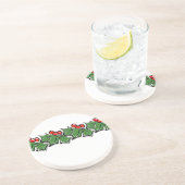 Holly-Blätter, Holly-Beeren, Weihnachtskranz Untersetzer (Seite)