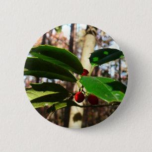 Holly Blätter I Holiday Botanical Button