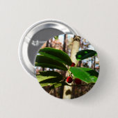 Holly Blätter I Holiday Botanical Button (Vorne & Hinten)