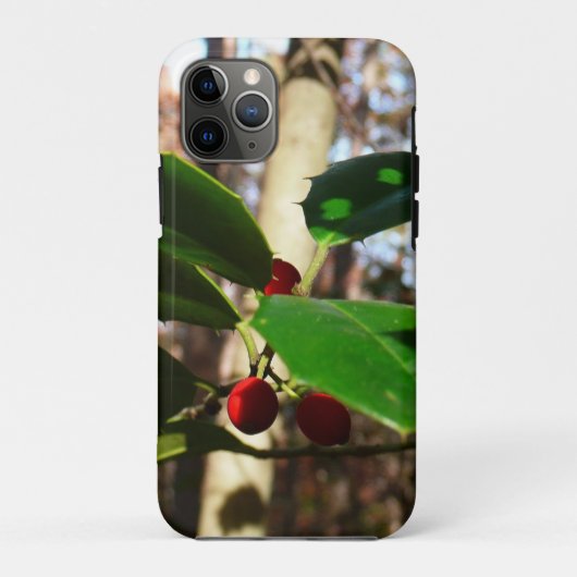 Holly Blätter I Holiday Botanical Case-Mate iPhone Hülle (Rückseite)