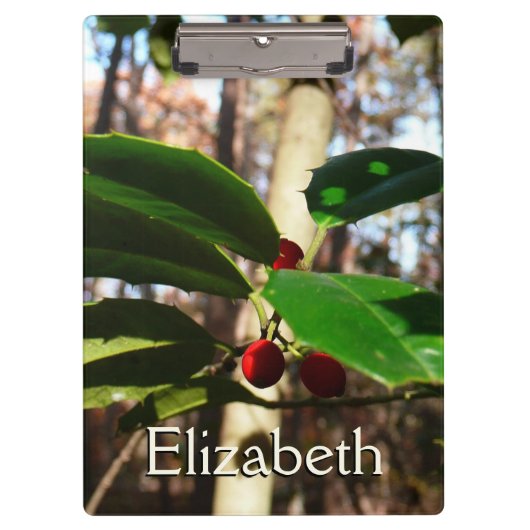 Holly Blätter I Holiday Botanical Klemmbrett (Vorderseite)
