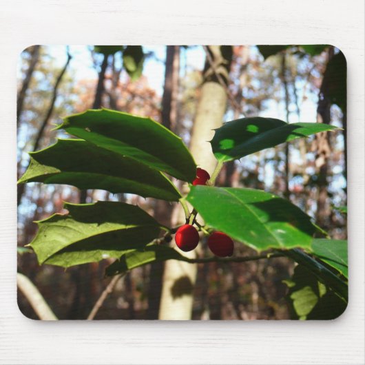 Holly Blätter I Holiday Botanical Mousepad (Vorne)