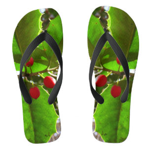 Holly Blätter II Holiday Nature Botanical Badesandalen
