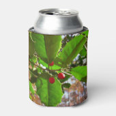 Holly Blätter II Holiday Nature Botanical Dosenkühler (Kanne Vorderseite)