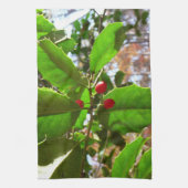 Holly Blätter II Holiday Nature Botanical Küchentuch (Vertikal)