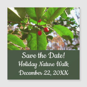Holly Blätter II Holiday Nature Botanical Magnetkarte