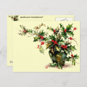 Holly Blätter Postcard Postkarte (Vorne/Hinten)
