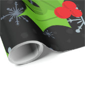 Holly Blätter, Red Berries Snowflake Wrapping Pape Geschenkpapier (Rolleneckpunkt)