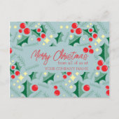 Holly Blätter Red Berries Stars Weihnachten Postkarte (Vorderseite)