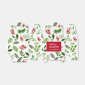 Holly Blätter Red Berry Watercolor Pattern Holiday Geschenkschachtel (Ungefaltet)