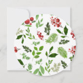 Holly Blätter Red Berry Weihnachtsfest Hochzeit Einladung (Rückseite)