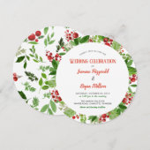 Holly Blätter Red Berry Weihnachtsfest Hochzeit Einladung (Vorne/Hinten)