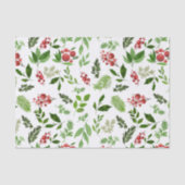 Holly Blätter Red Berry Weihnachtsgeschenk Seidenpapier (Vorderseite)