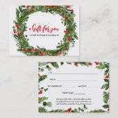Holly Blätter Red Berry Wreath Geschenkzertifikat Rabattkarte (Vorne/Hinten)