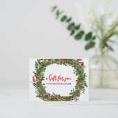 Holly Blätter Red Berry Wreath Geschenkzertifikat Rabattkarte (Stehend Vorderseite)