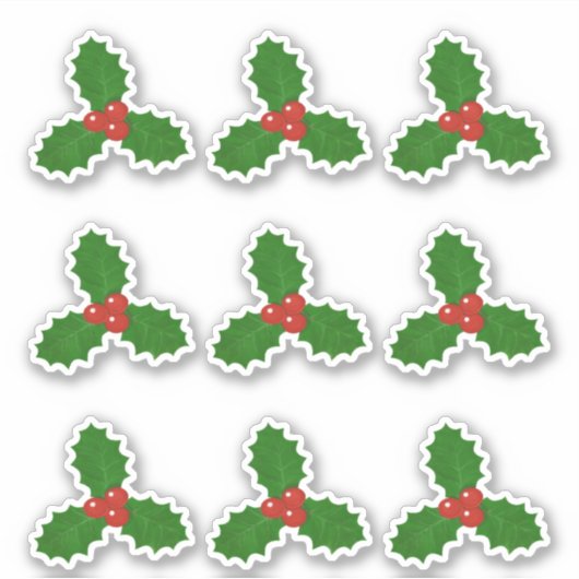 Holly Blätter Set Aufkleber (Vorderseite)