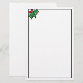 Holly-Blätter und Beeren | Weihnachtsjubeln Briefpapier (Vorne/Hinten)
