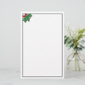 Holly-Blätter und Beeren | Weihnachtsjubeln Briefpapier (Stehend Vorderseite)