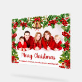 Holly-Blätter und Berries-Custom-Foto Akryllische Acrylschild (Winkel)