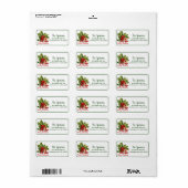 Holly Blätter und Berries Geschenk Frohe Weihnacht Adressaufkleber (Vorne)