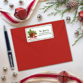 Holly Blätter und Berries Geschenk Frohe Weihnacht Adressaufkleber