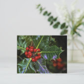 Holly Blätter und Berries Postkarte (Stehend Vorderseite)