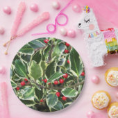 Holly Blätter und Red Berries Holiday Pappteller (Party)